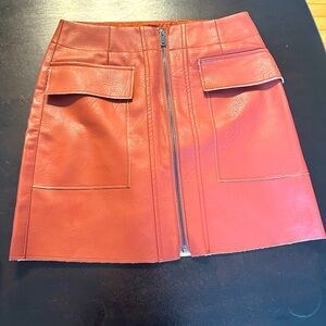 Size S Brown Leather Skirt